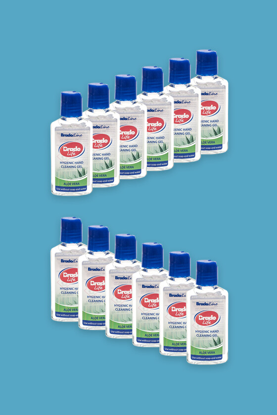 Bradolife kézfertőtlenítő gél - Aloe vera - 12 x 50 ML - karton