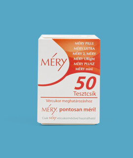 Méry vércukorszintmérő tesztcsík - Vércukorszintmérő tesztcsík lejárati idővel - Méry tesztcsík - 50 db - 2026-12-24