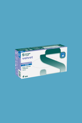 Sempermed Velvet púdermentes nitril vizsgálókesztyű - Kék - L - 200 db - 1 doboz