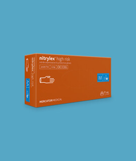 Mercator nitrylex® high risk narancs púdermentes nitril vizsgálókesztyű - M - Narancs