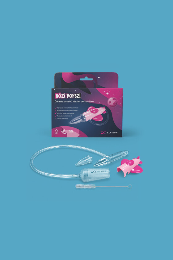 Elysium Nózi Porszi orrszívó készlet porszívóhoz - Orrszívó - Űrhajós - pink/magenta