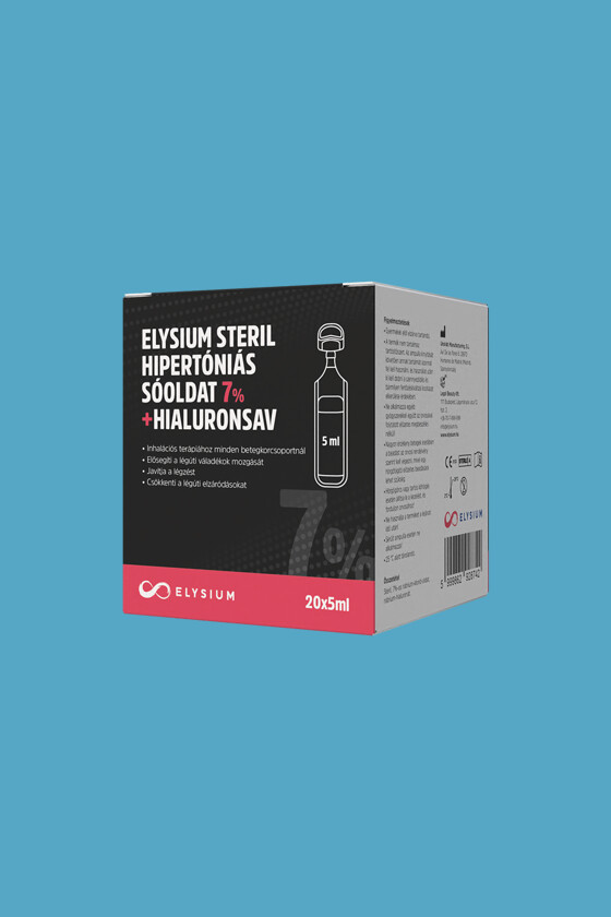 Elysium steril nátrium-klorid oldat - Nátrium-klorid oldat - Hipertóniás sóoldat - 7% + hialuronsav - 20 x 5 ml