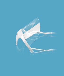 Állra illeszkedő, higiéniai, fülpántos arcpajzs - Arcpajzs - 1 db - Áttetsző