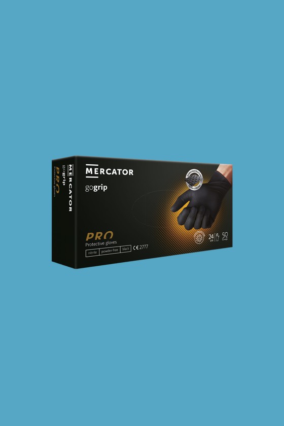 MERCATOR gogrip prémium munkavédelmi kesztyű - Nitril kesztyű - Fekete - XL