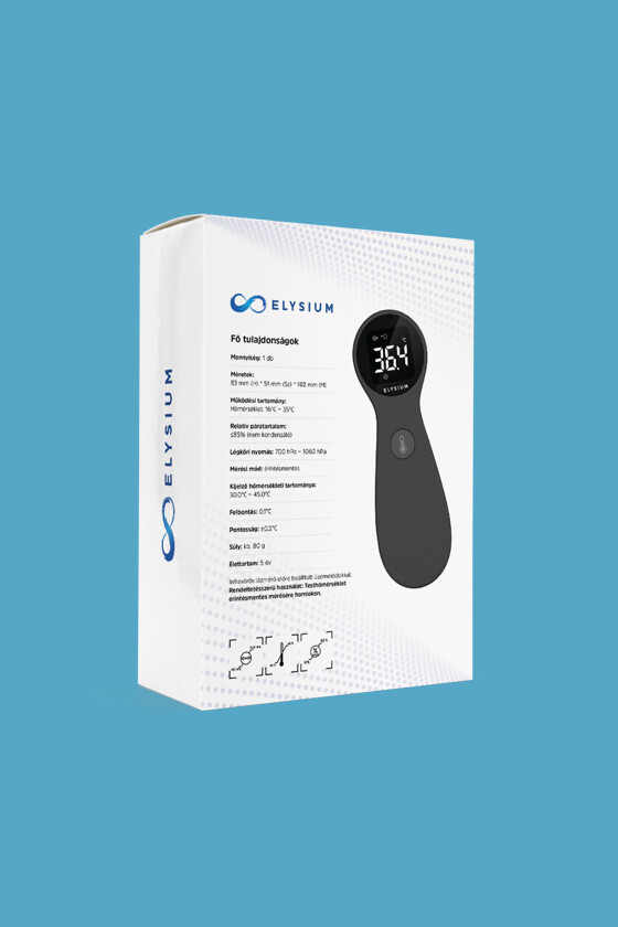 Elysium lázmérő - Lázmérő többféle típussal - TP650 érintésmentes infravörös digitális lázmérő hordtáskával - fekete