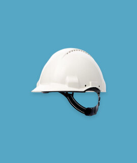 3M™ G3000CUV-VI csatos, ventilált fehér védősisak műanyag izzadságszívó betéttel - Fehér