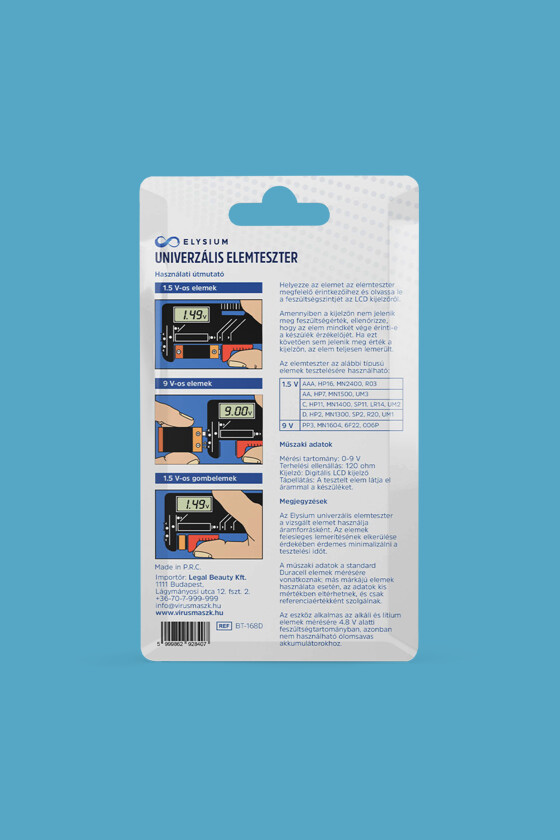 Elysium univerzális elemteszter - Elemteszter - 1 db