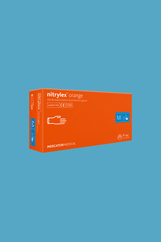 Mercator nitrylex® orange narancs orvosi púdermentes nitril kesztyű - M - Narancs