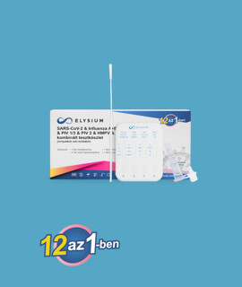 Elysium 12 az 1-ben SARS-CoV-2 & Influenza A+B & RSV & ADV & MP & PIV 1/3 & PIV 2 & HMPV & RhV & SP & LP kombinált gyorsteszt - 1 db tesztkészlet (orrlyuk) - Lejárati idő: 2027-10-01 - 1 db
