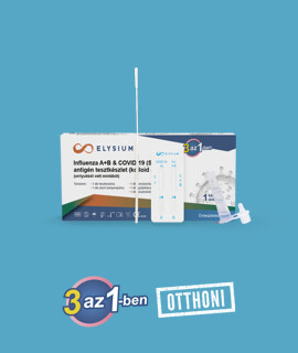 Elysium 3 az 1-ben SARS-CoV-2 & influenza A+B Ag kombinált otthoni gyorsteszt - 1 db tesztkészlet (orrlyuk) - Lejárati idő: 2028-12-02 - 1 db