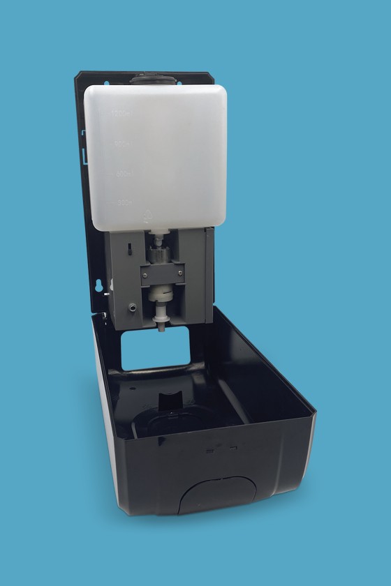 Elysium Pro professzionális, érintésmentes, 1200 ml-es adagoló - Adagoló - Habosító - Fehér állvánnyal - Fekete