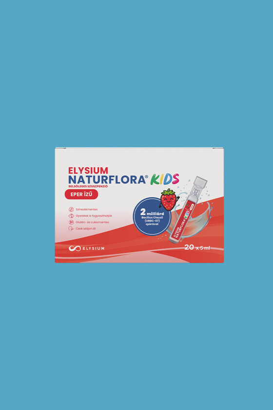 Elysium Naturflora belsőleges szuszpenzió - Belsőleges szuszpenzió - 1 doboz - Naturflora Kids (epres) - 20 x 5 ml
