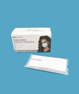 Elysium type IIR 3-rétegű egyesével csomagolt felnőtt sebészeti arcmaszk - 50 db - Fehér - Felnőtt