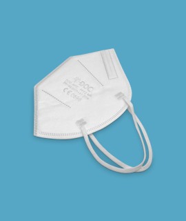 DOC NFC fülpántos FFP2 CE 0598 fehér maszk - FFP2 maszk - 50 db - Fehér - Szelep nélküli