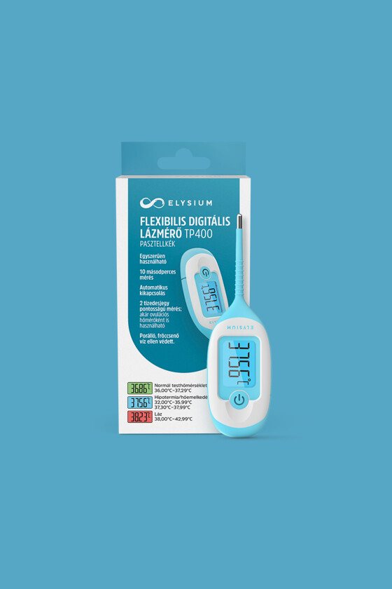 Elysium lázmérő - Lázmérő többféle típussal - TP400 flexibilis digitális lázmérő - pasztellkék