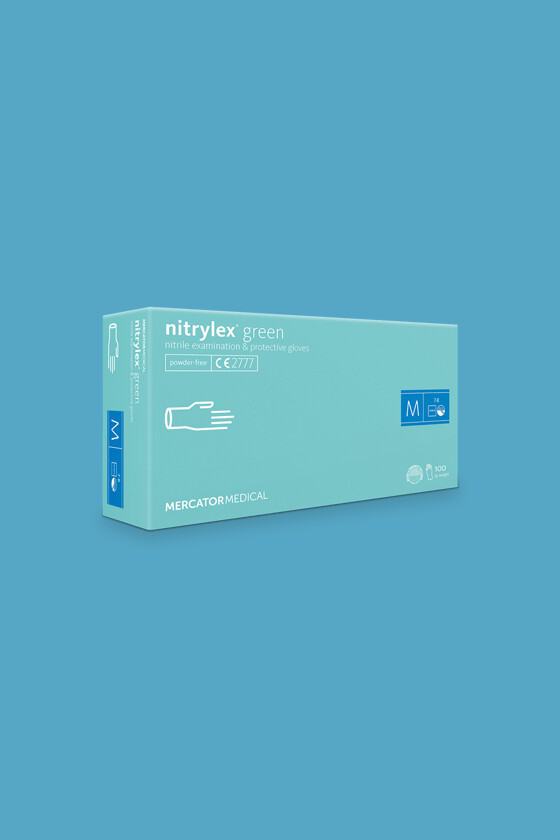 Mercator nitrylex® green mentazöld orvosi púdermentes nitril kesztyű - XS - mentazöld