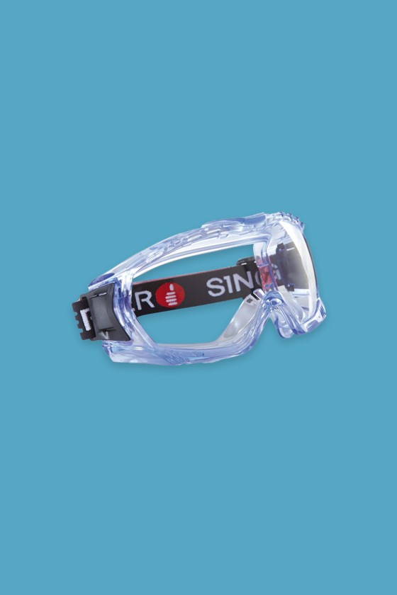 Singer EVAGUARD gumipántos, gázvédő szemüveg - Gázvédő szemüveg - Arcvédővel - 1 db - Víztiszta