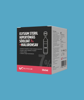 Elysium steril nátrium-klorid oldat - Nátrium-klorid oldat - Hipertóniás sóoldat - 7% + hialuronsav - 20 x 5 ml