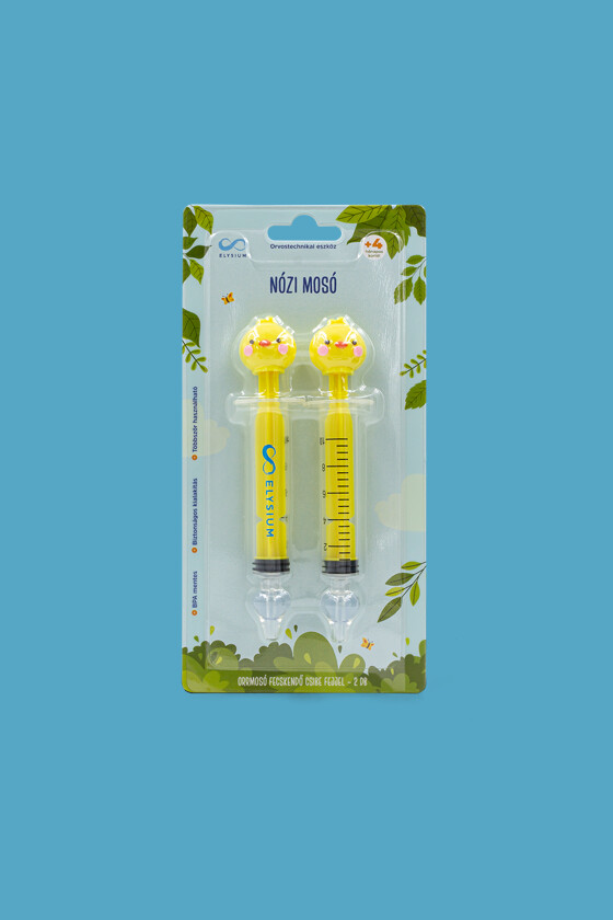 Elysium Nózi Mosó orrmosó fecskendő csibe fejjel - 2 db - 1 készlet