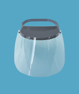 Fejpántos arcpajzs védőfóliával - 1 db - Szürke