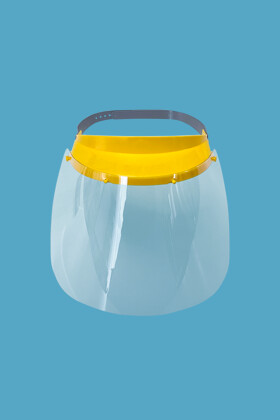 Fejpántos arcpajzs védőfóliával - 1 db - Sárga