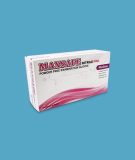 Maxter Maxsafe púdermentes rózsaszín nitril kesztyű - M - 100 db - Rózsaszín