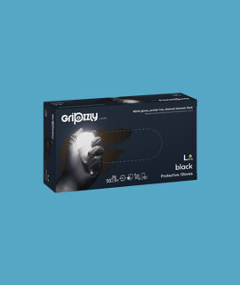 Gripzzly munkavédelmi nitril kesztyű - Fekete - XL - 50 db - 1 doboz
