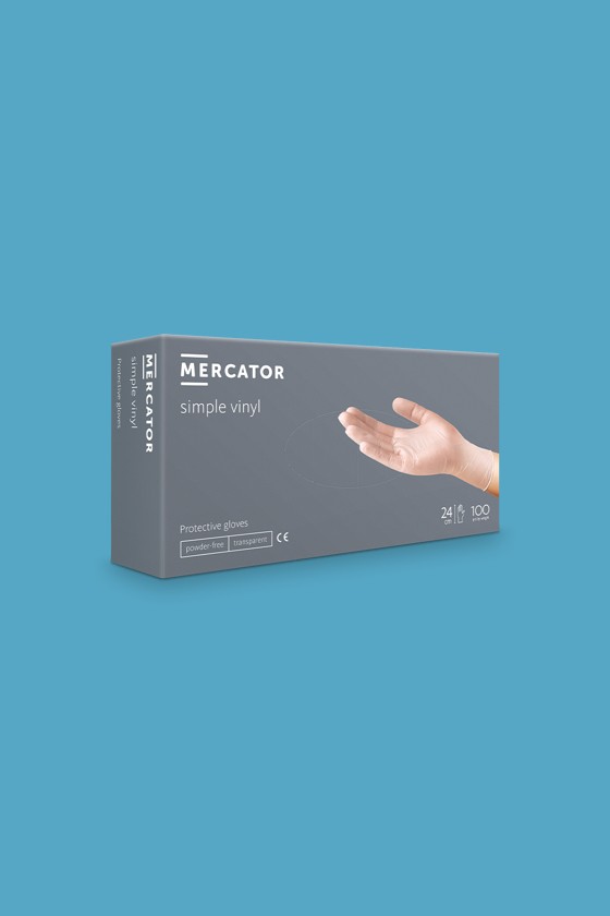 Mercator vinyl púdermentes áttetsző professzionális kesztyű - Vinyl kesztyű - 100 db - Áttetsző - L