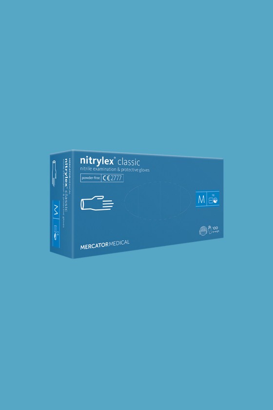 Mercator nitrylex® classic kék orvosi púdermentes nitril kesztyű - XS - kék