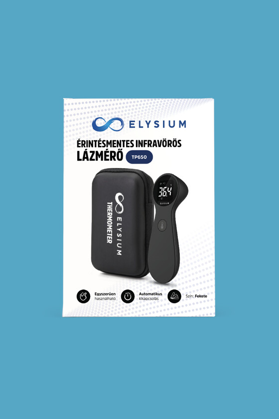 Elysium lázmérő - Lázmérő többféle típussal - TP650 érintésmentes infravörös digitális lázmérő hordtáskával - fekete