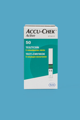 Accu-Chek vércukorszintmérő tesztcsík - Vércukorszintmérő tesztcsík lejárati idővel - Accu-Chek Active tesztcsík - 50 db - 2027-01-06