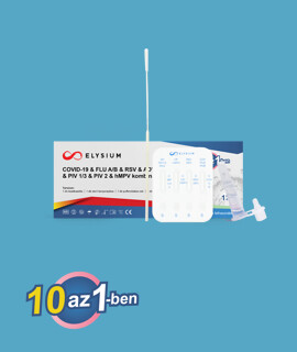 Elysium 10 az 1-ben COVID-19 & FLU A/B & RSV & ADV & MP & CP & PIV 1/3 & PIV 2 & hMPV kombinált gyorsteszt - 1 db tesztkészlet (orrlyuk) - Lejárati idő: 2027-09-23 - 1 db