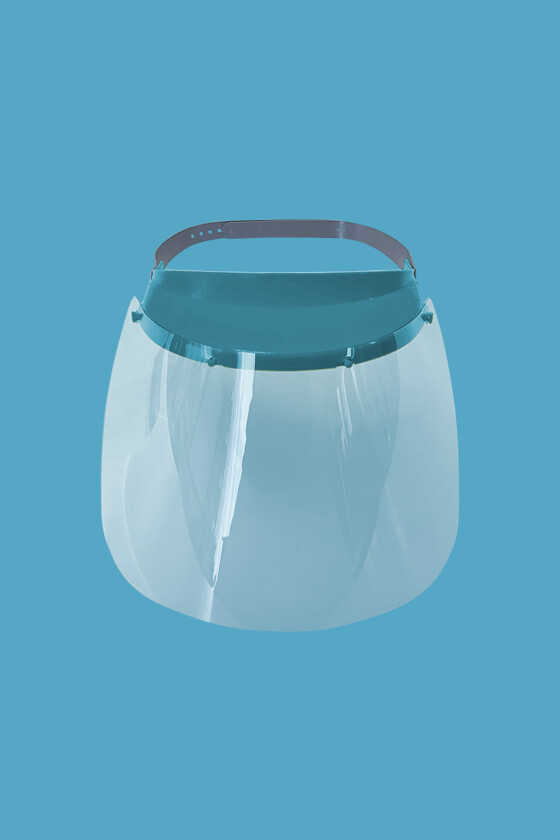 Fejpántos arcpajzs védőfóliával - 1 db - Türkizkék