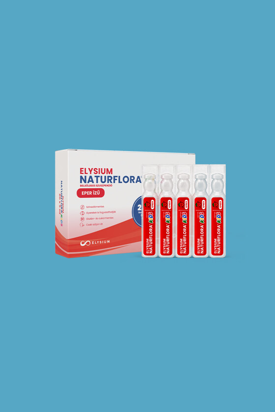 Elysium Naturflora belsőleges szuszpenzió - Belsőleges szuszpenzió - 1 doboz - Naturflora Kids (epres) - 20 x 5 ml