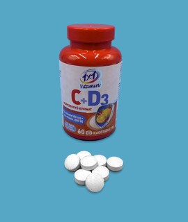 1×1 Vitamin 500 mg C-vitamin + 1000 NE D3 rágótabletta csipkebogyóval - Kapszula - 1 csomag