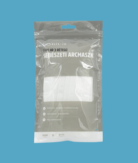 Elysium type IIR 3-rétegű felnőtt sebészeti arcmaszk visszazárható tasakban - 10 db - Fehér - Felnőtt