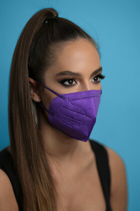 Jada 7-rétegű FFP3 CE 0370 szelep nélküli fülpántos lila maszk - 20 db - lila