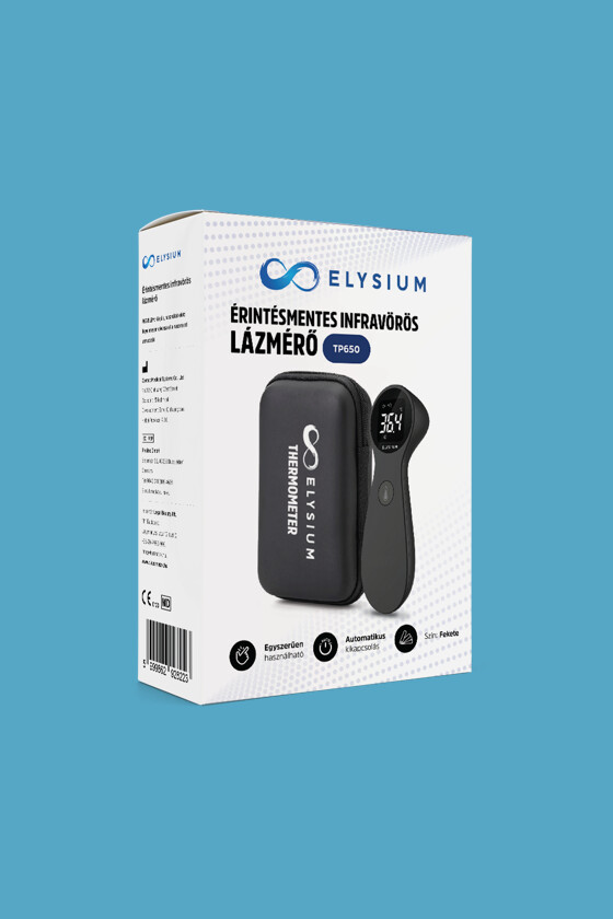 Elysium lázmérő - Lázmérő többféle típussal - TP650 érintésmentes infravörös digitális lázmérő hordtáskával - fekete