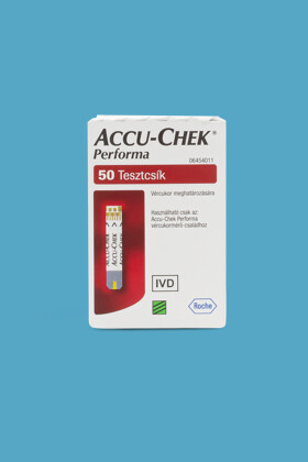 Accu-Chek vércukorszintmérő tesztcsík - Vércukorszintmérő tesztcsík lejárati idővel - Accu-Chek Performa tesztcsík - 50 db - 2026-12-31