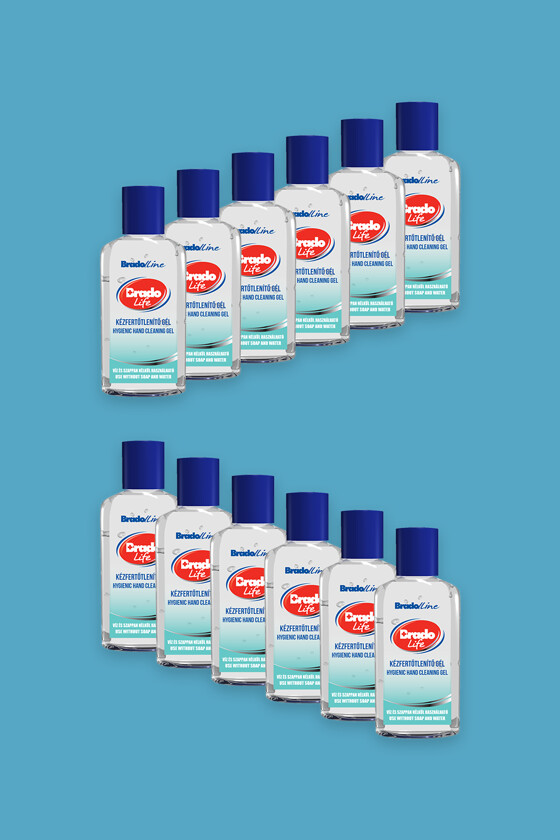 Bradolife kézfertőtlenítő gél - Illatmentes - 12 x 50 ML - karton