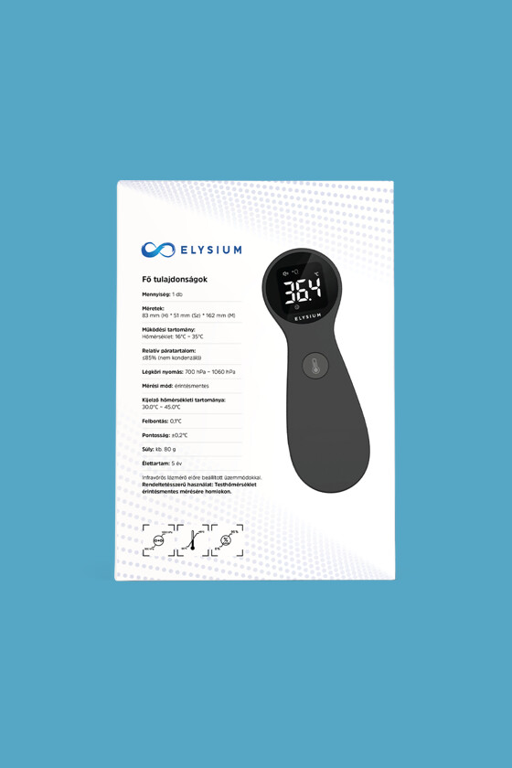 Elysium lázmérő - Lázmérő többféle típussal - TP650 érintésmentes infravörös digitális lázmérő hordtáskával - fekete