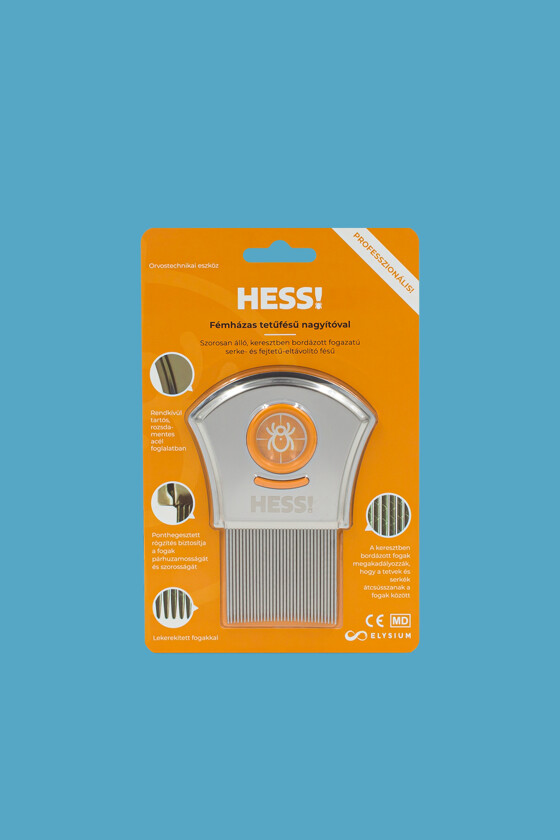 HESS! Fémházas tetűfésű nagyítóval - 1 db