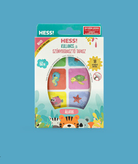 Elysium HESS! kullancs- és szúnyogriasztó állatos tapasz enyhébb aromával (0-3 éves kor között) - 60 db - 1 doboz