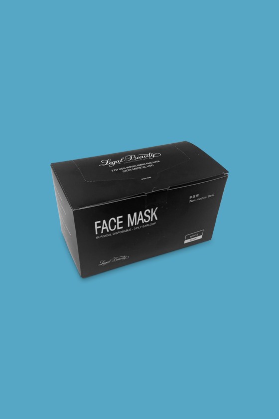 Legal Beauty 3-rétegű egészségügyi arcmaszk - Arcmaszk - 50 db - Fekete