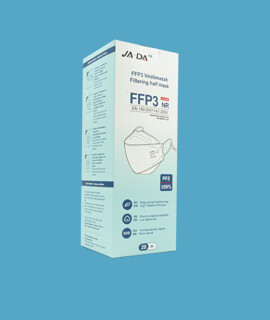 Jada FFP3 NR ergonomikus maszk - FFP3 maszk - 20 db - Fehér - Szelep nélküli
