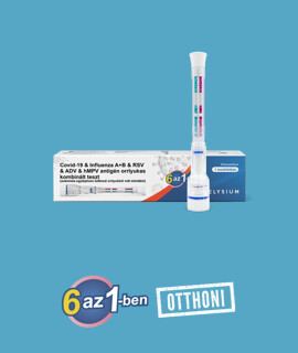 Elysium 6 az 1-ben Covid-19 & Influenza A+B & RSV & ADV & hMPV kombinált, orrlyukas, egylépéses, automata tollteszt - 1 db tesztkészlet (orrlyukas) - Lejárati idő: 2029-09-30 - 1 db