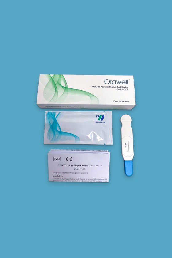 Well Biotech Orawell COVID-19 antigén, nyalókás, egylépéses gyorsteszt – 1 db tesztkészlet (nyálból - nyalókás) - 1 db