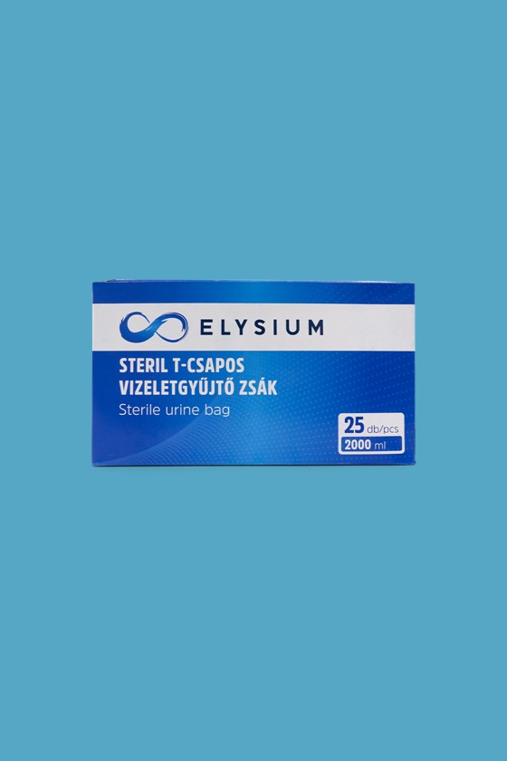 Elysium steril vizeletgyűjtő zsák - Vizeletgyűjtő zsák - 25 db - Steril T-csapos vizeletgyűjtő zsák - 2000 ml