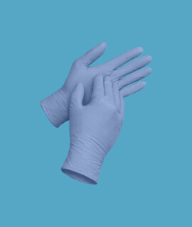 Sempermed Velvet púdermentes nitril vizsgálókesztyű - Nitril kesztyű - 200/180 db - Kék - XS