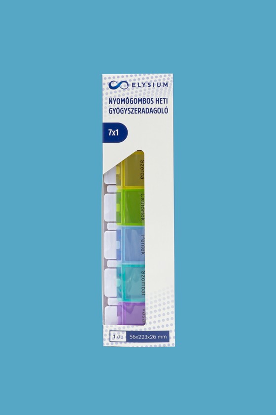 Elysium gyógyszeradagoló - Gyógyszeradagoló - Heti gyógyszeradagoló (nyomógombos) - 7x1